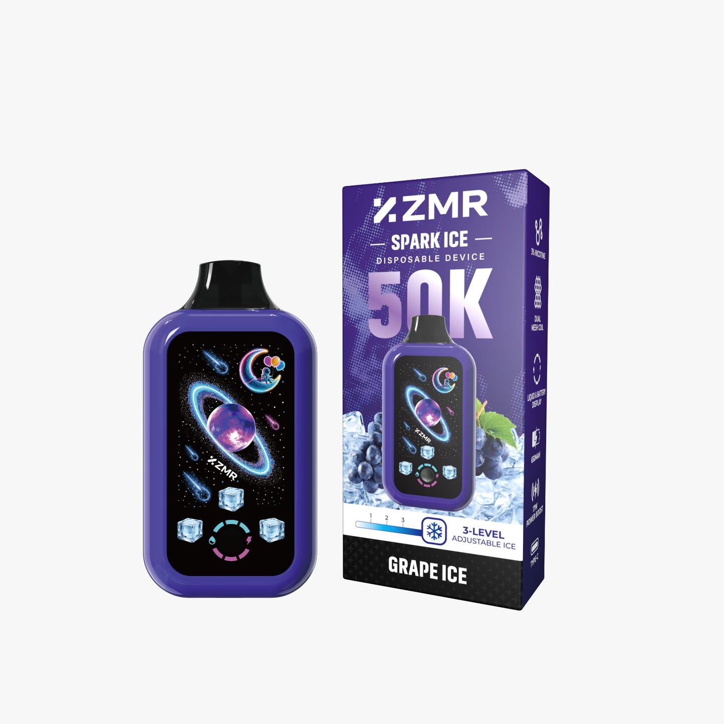 Zmr Spark Ice Grape Ice 50K Puffs Disposable