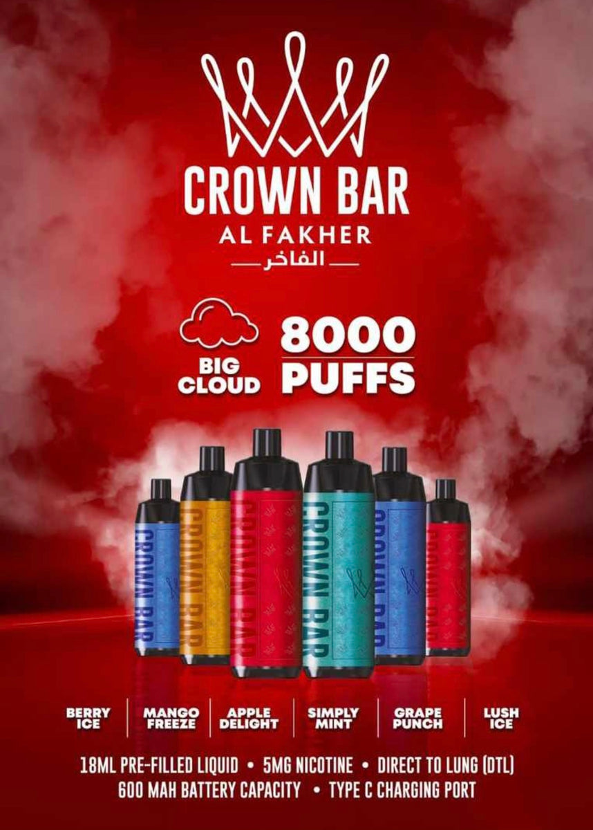 AL FAKHER CROWN BAR DISPOSABLE 8000 PUFFS LUCID DREAM Vape Sum More