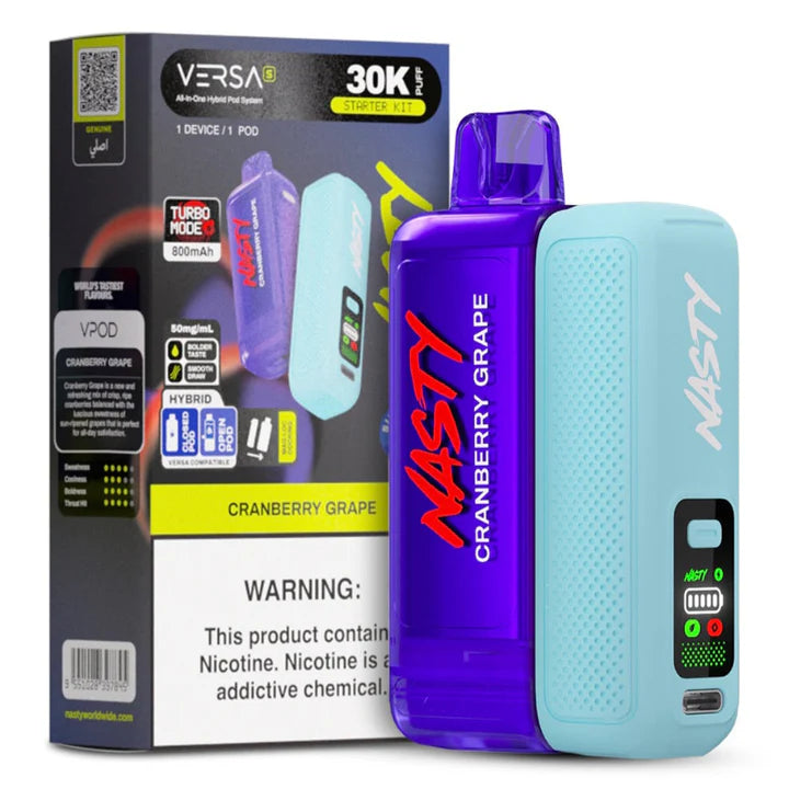 Nasty Versa S VPOD 30000Puffs
Puff Kit(Pod +Battery)- Cranberry Grape