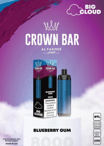 AL FAKHER CROWN BAR DISPOSABLE 8000 PUFFS- BLUEBERRY GUM