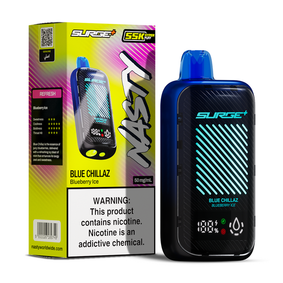 NASTY SURGE PLUS 55K PUFFS- BLUE CHILLAZ/ BLUEBERRY ICE