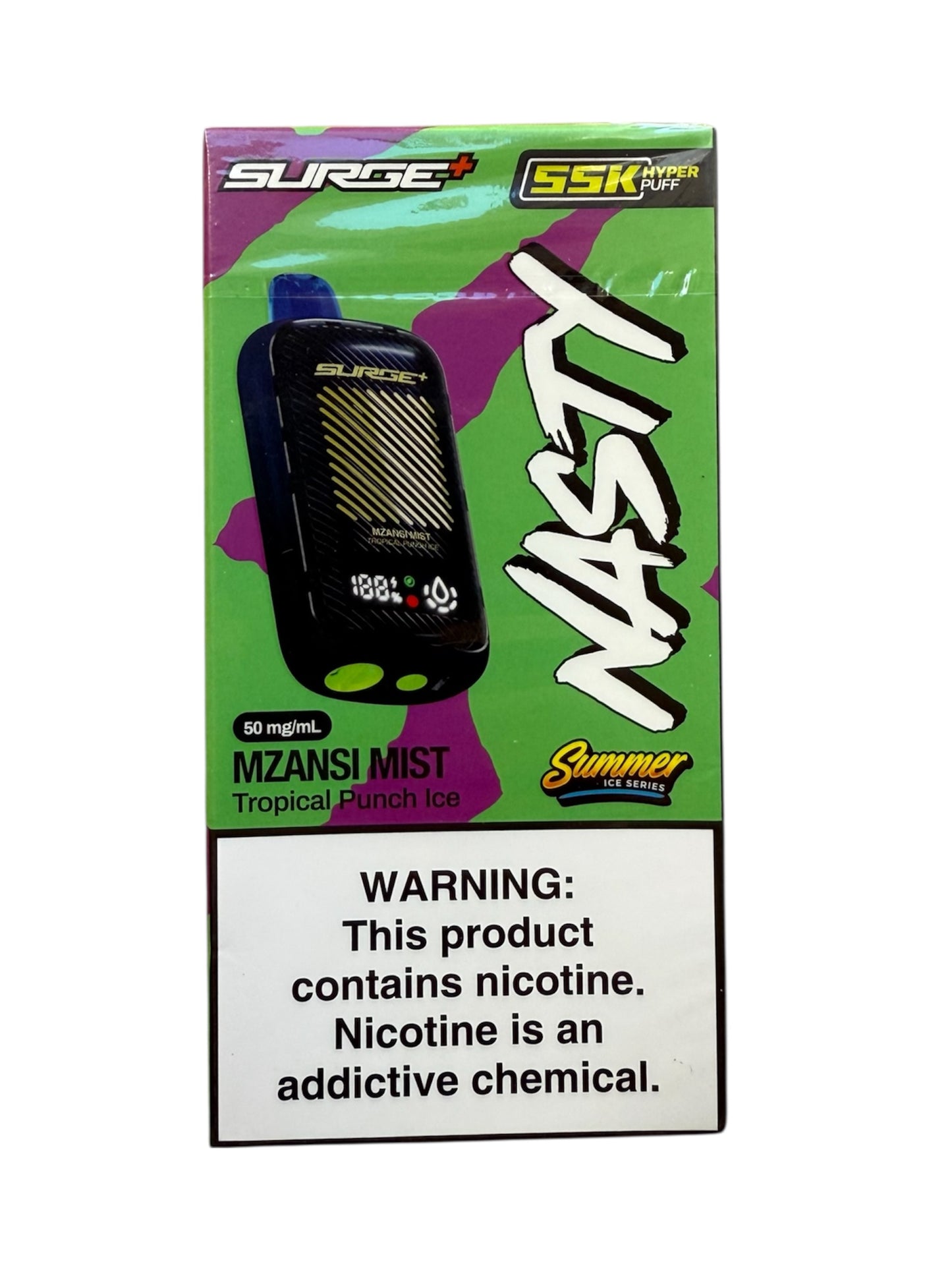 NASTY SURGE PLUS 55K PUFFS- MZANSI MIST/ TROPICAL PUNCH ICE