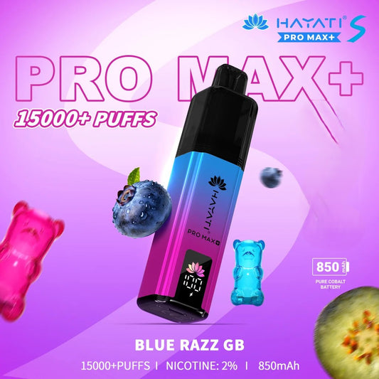 Hayati Pro Max 15000 Puffs 50Mg-Blue Razz Gb