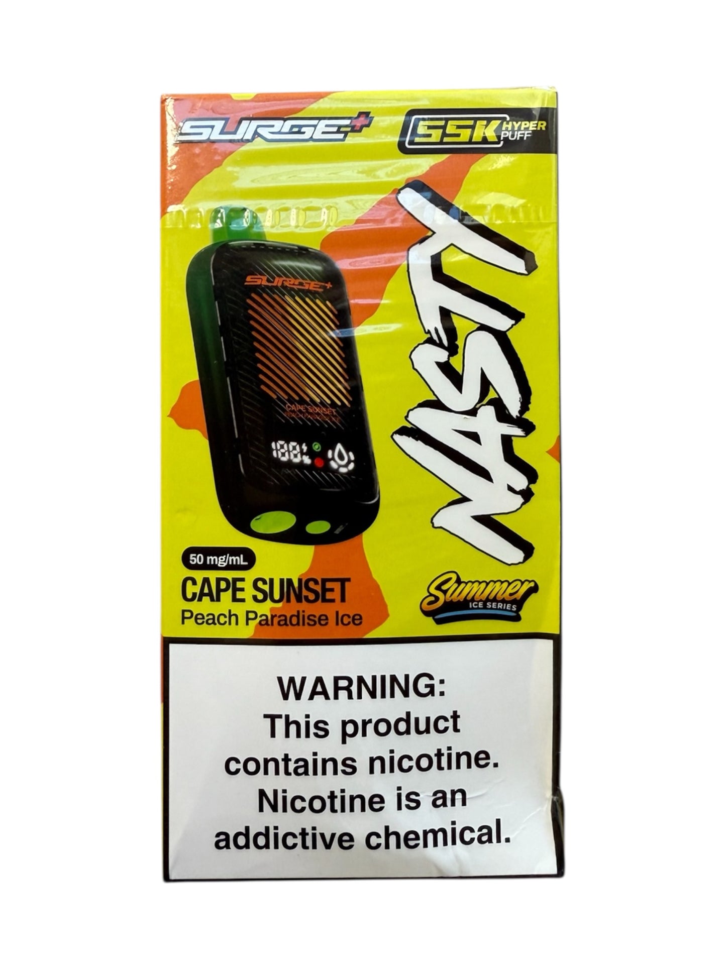 NASTY SURGE PLUS 55K PUFFS- CAPE SUNSET/ PEACH PARADISE ICE