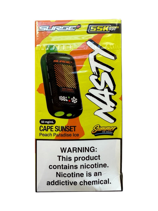 NASTY SURGE PLUS 55K PUFFS- CAPE SUNSET/ PEACH PARADISE ICE