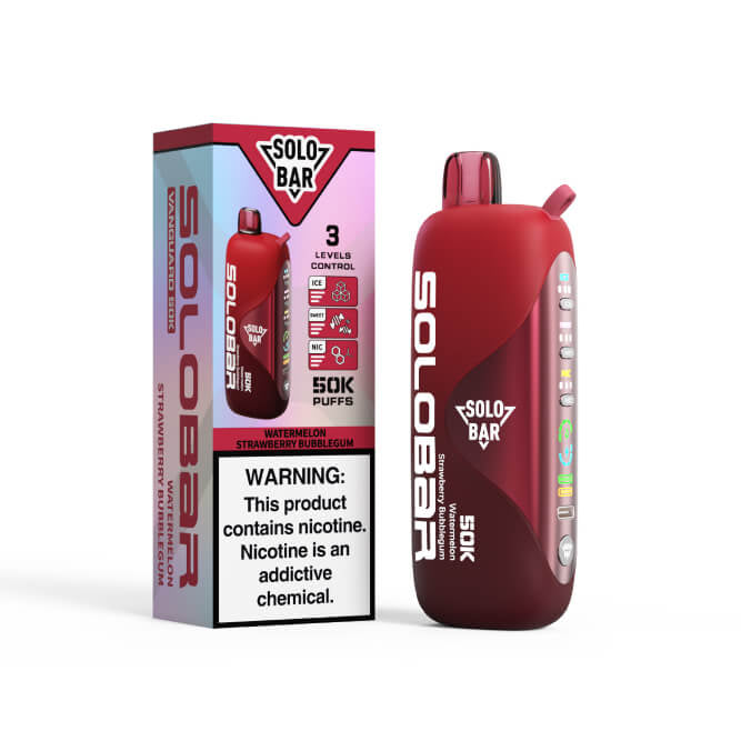 Solobar Vanguard 50000 Puffs
50Mg- Watermelon Strawberry Bubblegum