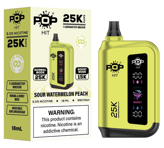 Pophits 25000 Puffs 50Mg- Sour Watermelon Peach