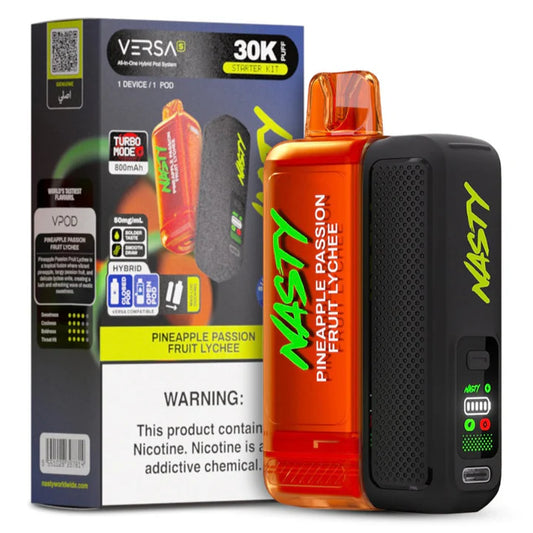 NASTY VERSA S VPOD 30000PUFFS PUFF KIT(POD +BATTERY)- PINEAPPLE PASSION FRUIT LYCHEE