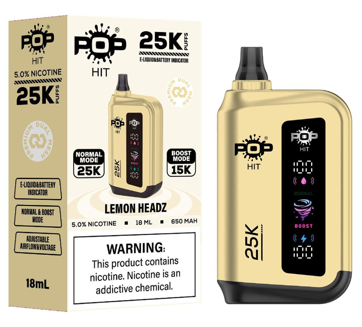 Pophits 25000 Puffs 50Mg- Lemon Heads