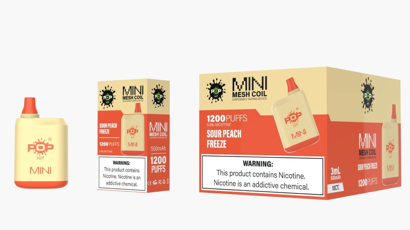 POP HIT Mini 1200 puffs - Sour Peach Freeze