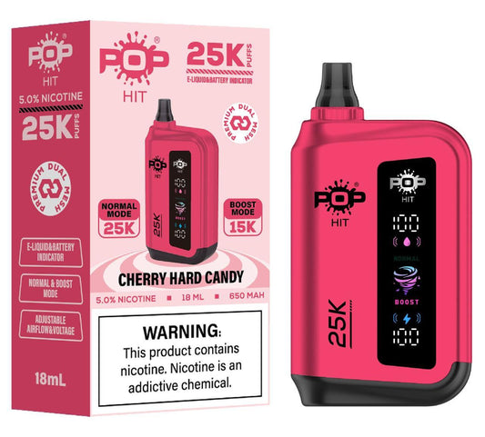 Pophits 25000 Puffs 50Mg -Cherry Hard Candy