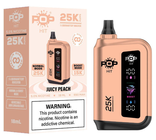 Pophits 25000 Puffs 50Mg- Juicy Peach