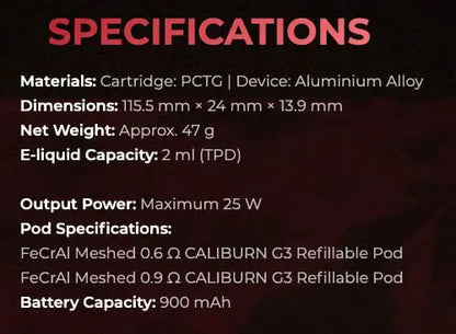 Uwell Caliburn G3 Pod system