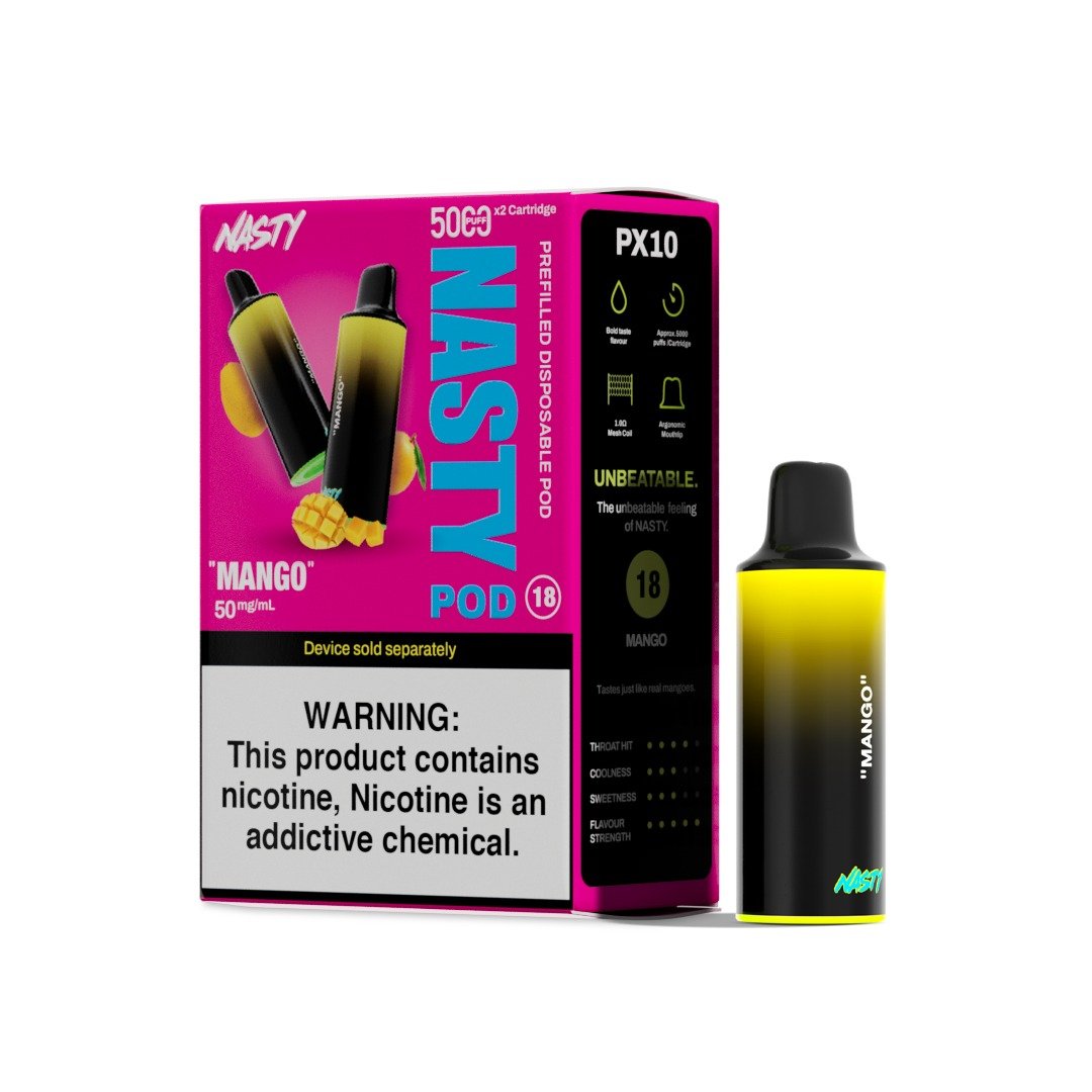 NASTY PX10 POD CARTRIDGE 5000X 2- MANGO