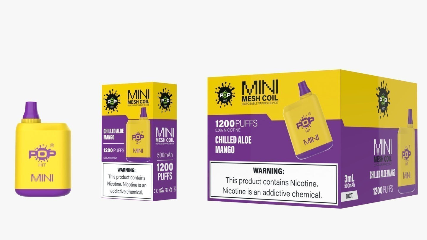 POP HIT Mini 1200 puffs - Chilled Aloe Mango